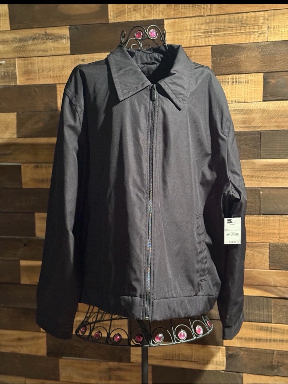 J Ferrar Black Outdoor Lined Jacket Windbreaker Men's Large Xxl New W Tags